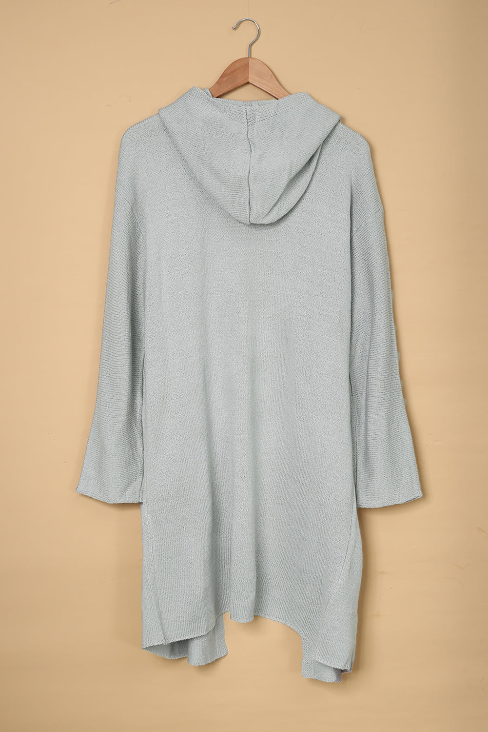 Brown Black/Gray/Brown Open Front Hooded Sweater Cardigan