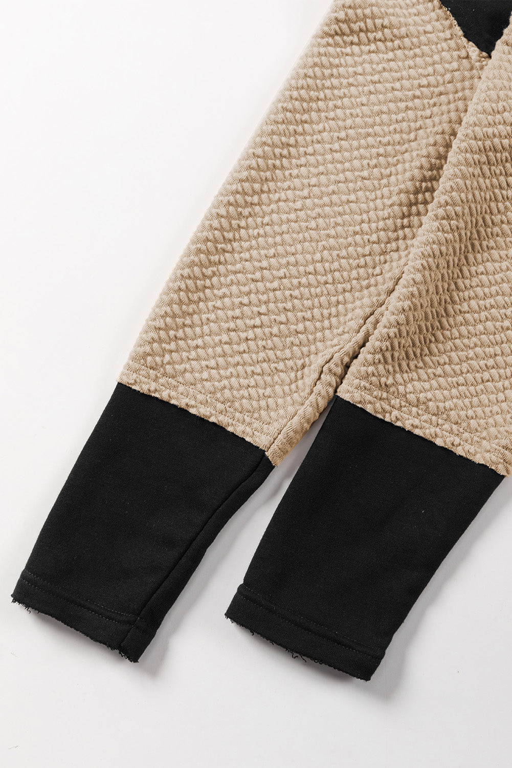 Parchment Contrast Sleeves Patchwork Colorblock Hoodie