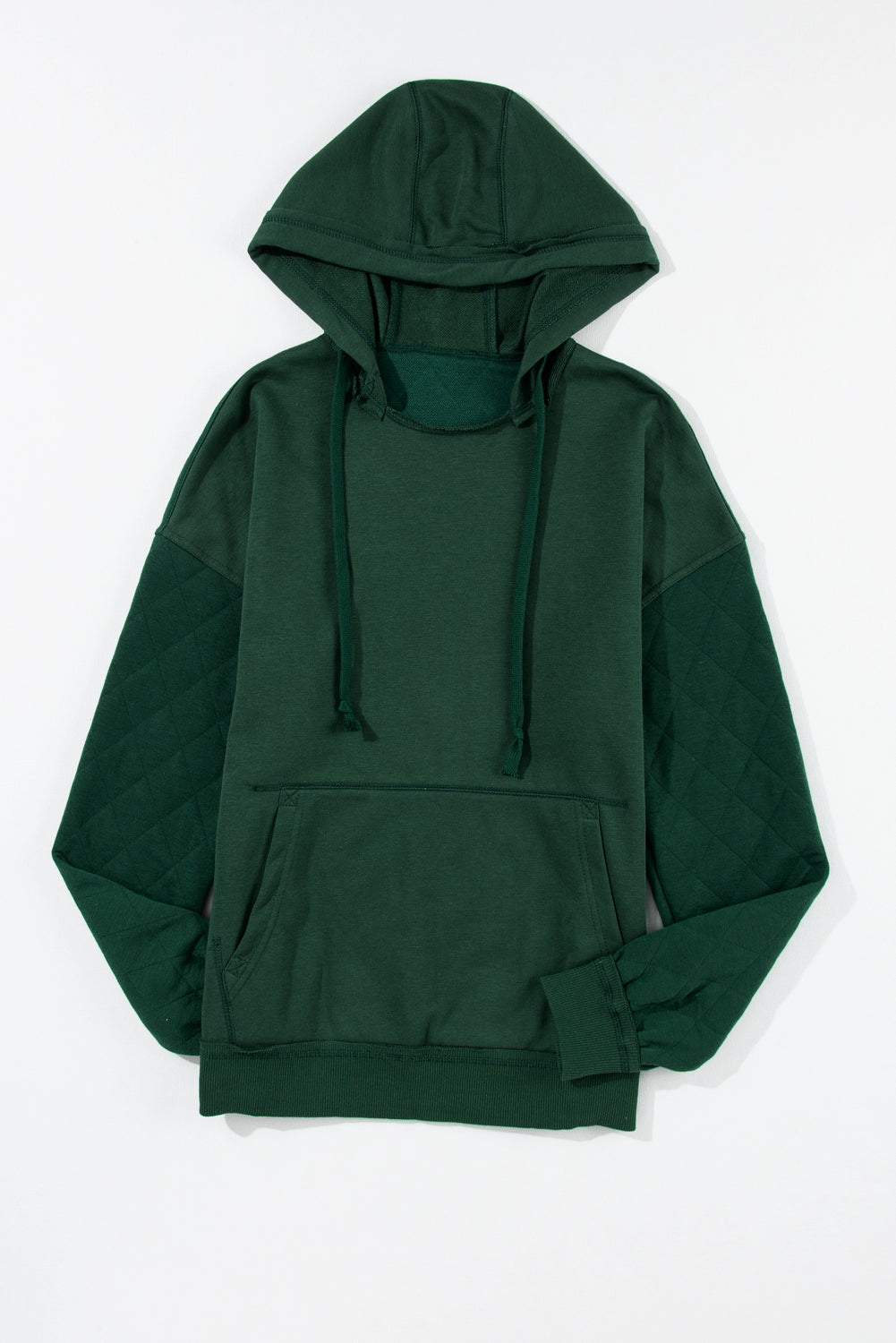 Parchment Quilted Patchwork Exposed Seam Hoodie