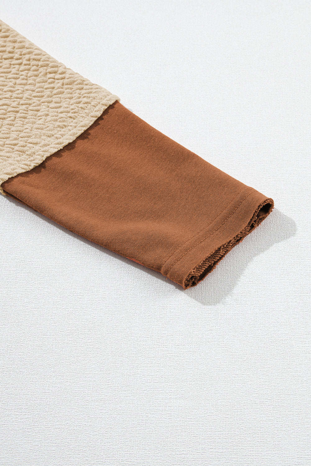 Parchment Contrast Sleeves Patchwork Colorblock Hoodie