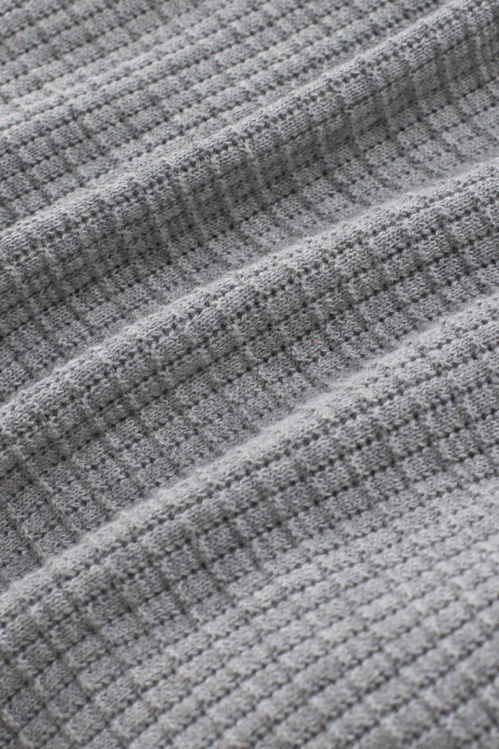 Gray Black/Pink/Gray/Khaki/Apricot Wrap V Neck Waffle Sweater