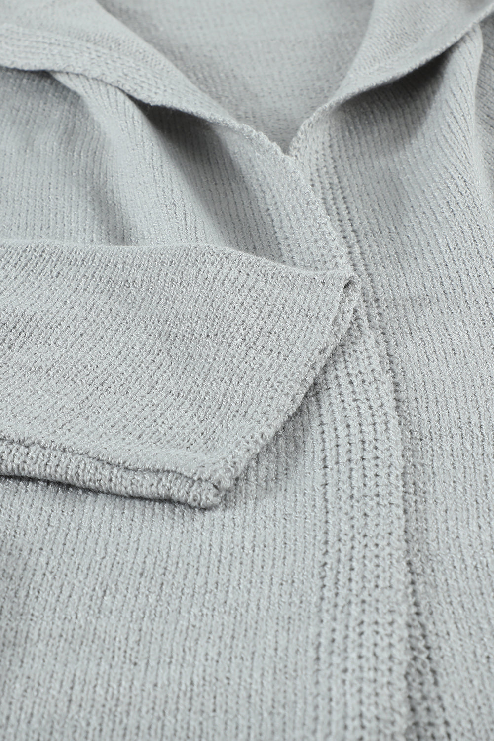 Brown Black/Gray/Brown Open Front Hooded Sweater Cardigan