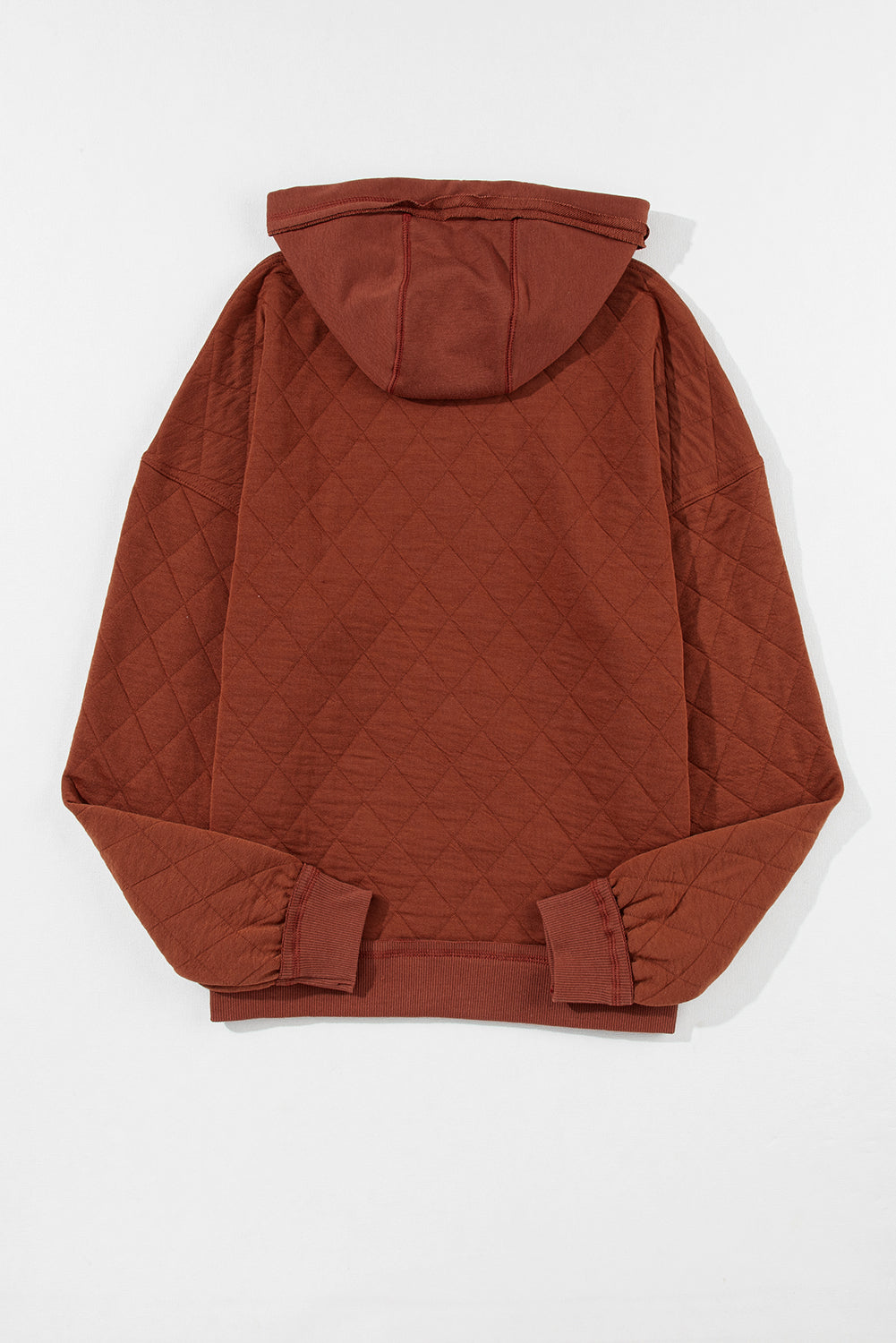 Parchment Quilted Patchwork Exposed Seam Hoodie