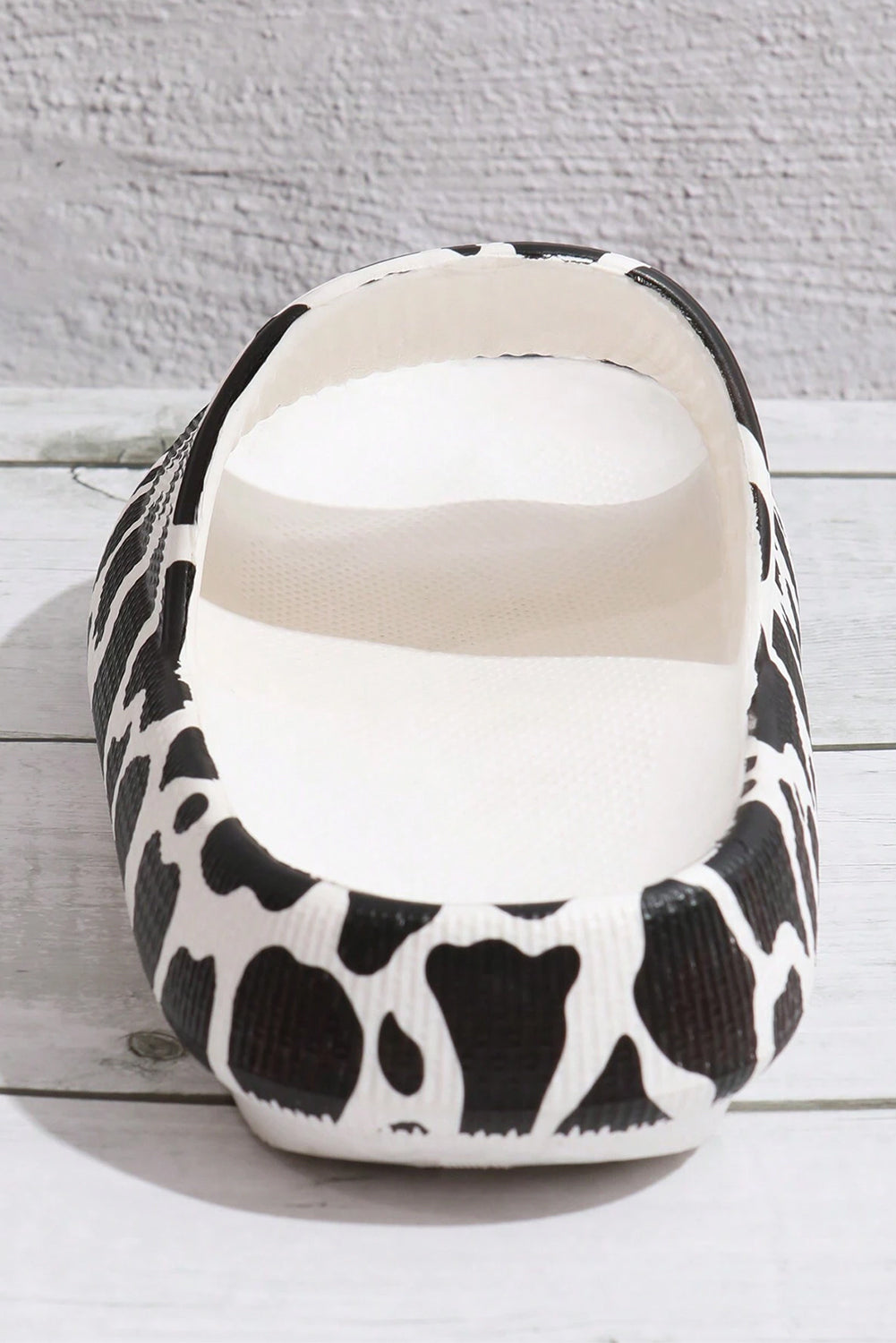 White Animal Spots Print Casual Slippers