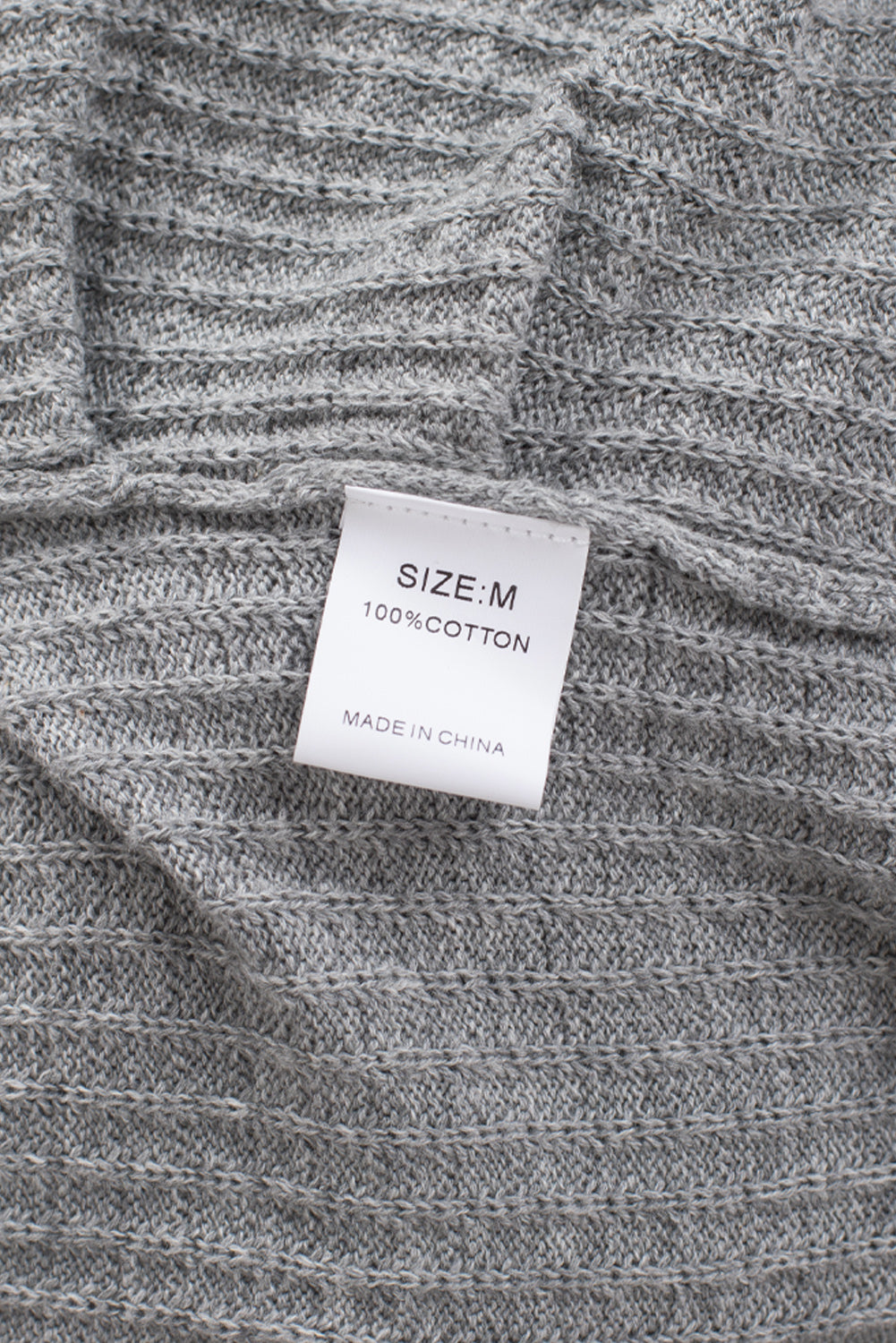 Gray Black/Pink/Gray/Khaki/Apricot Wrap V Neck Waffle Sweater