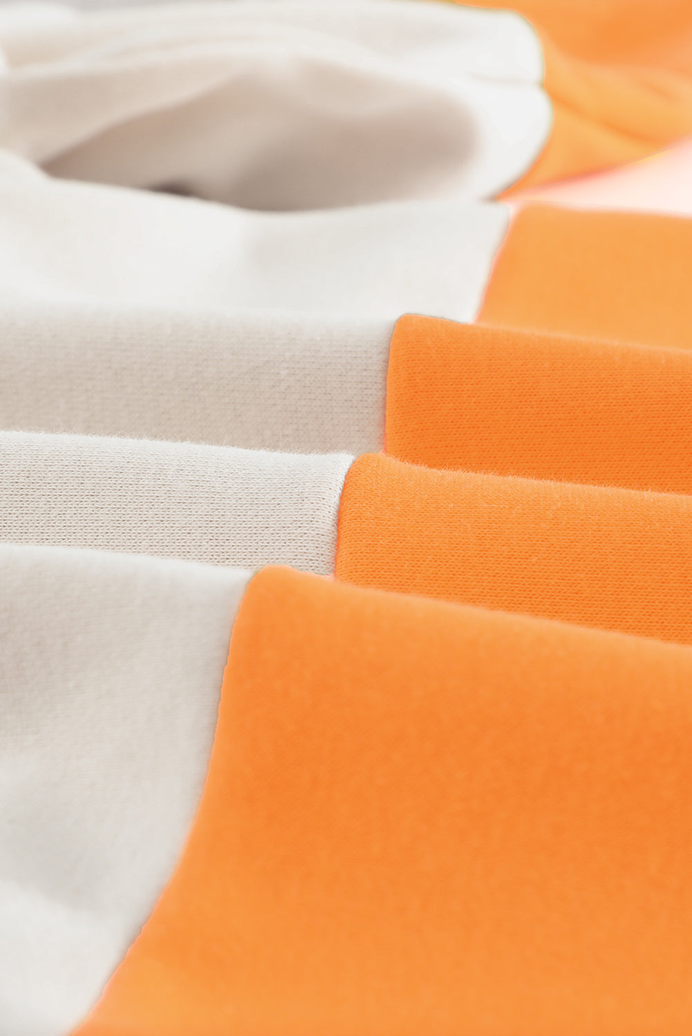 Colorblock Orange Contrast Stitching Sweatshirt with Slits