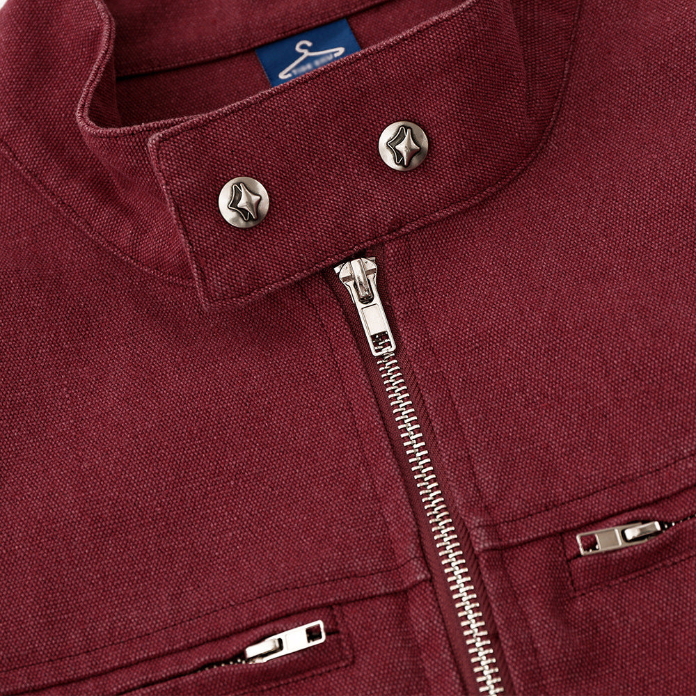 Stand Collar Zipper Jacket Men's Loose Spring And Autumn Sleeve Zipper Workwear