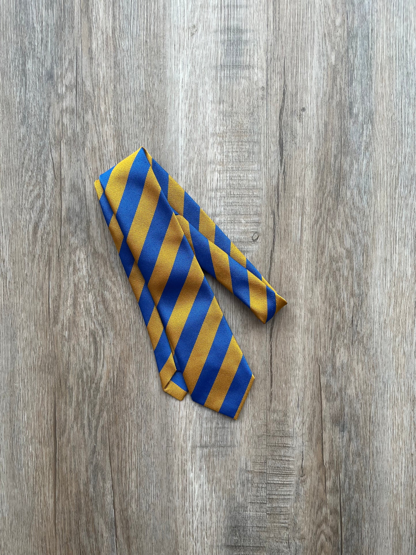 Gold and Blue Striped Tie