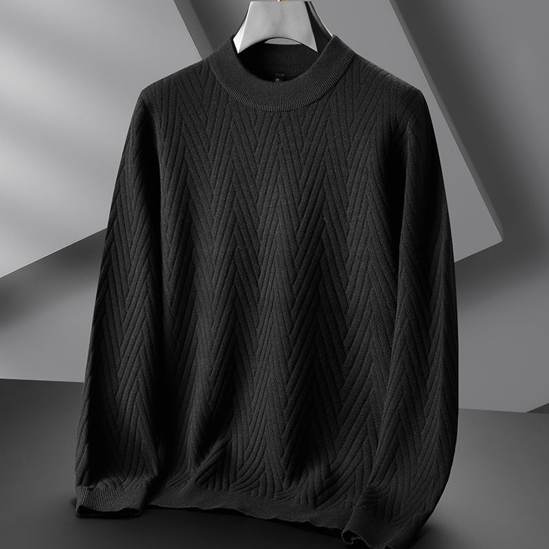 Autumn And Winter Men's Casual Knitted Sweater Loose Round Neck