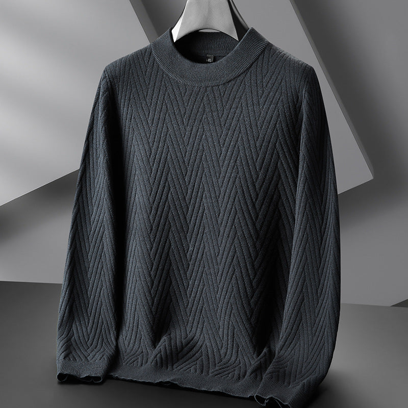 Autumn And Winter Men's Casual Knitted Sweater Loose Round Neck
