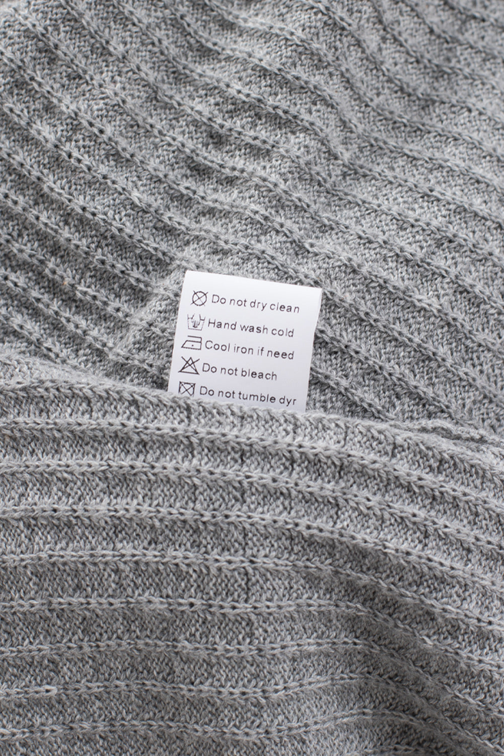 Gray Black/Pink/Gray/Khaki/Apricot Wrap V Neck Waffle Sweater