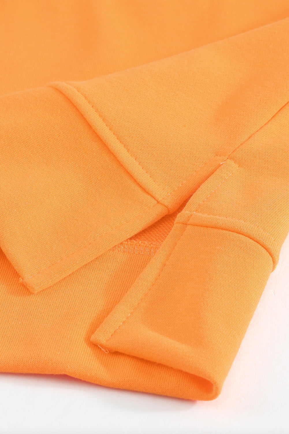 Colorblock Orange Contrast Stitching Sweatshirt with Slits