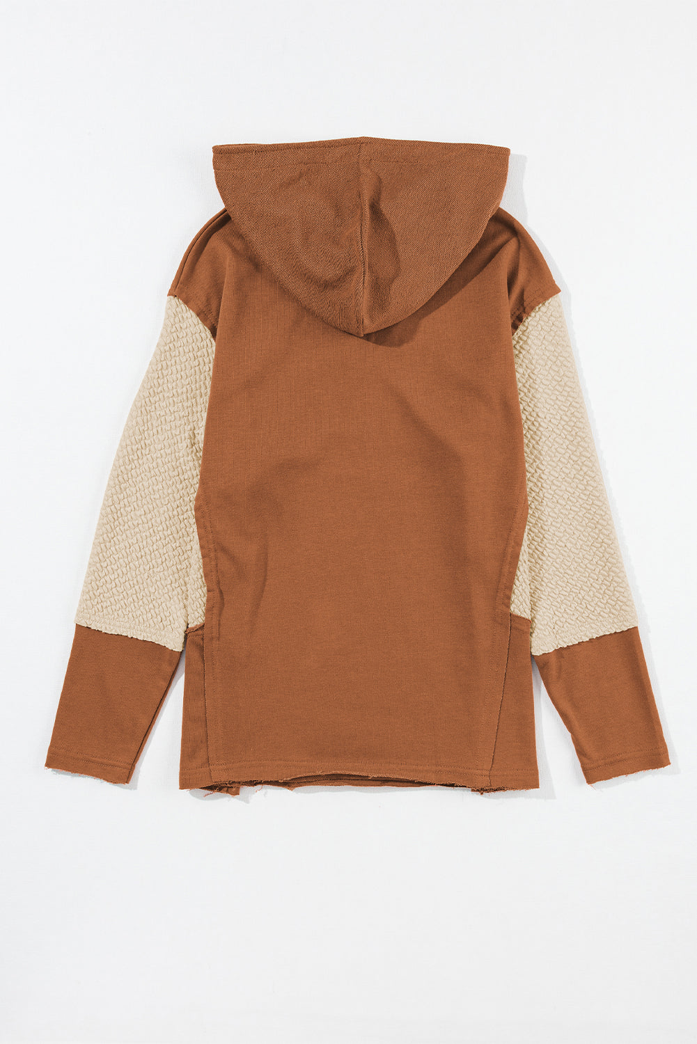 Parchment Contrast Sleeves Patchwork Colorblock Hoodie