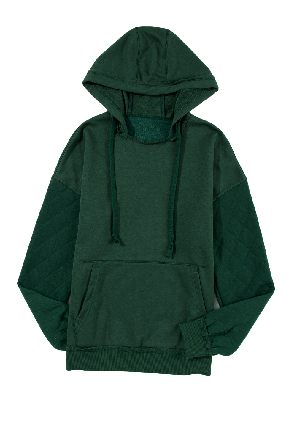 Parchment Quilted Patchwork Exposed Seam Hoodie