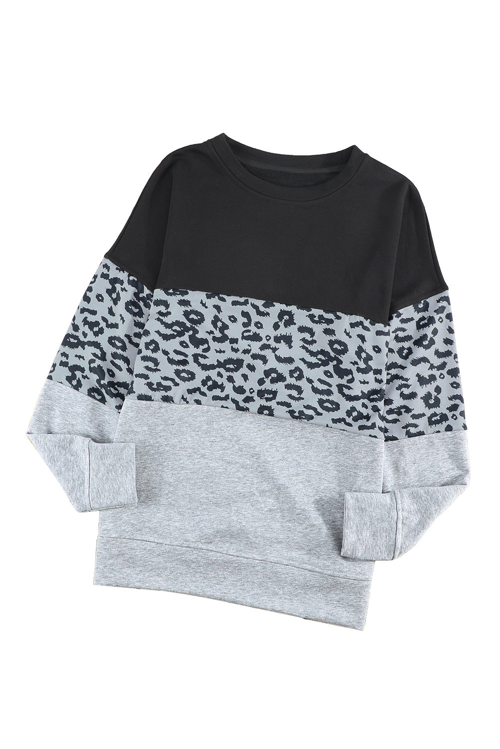 Colorblock Orange Contrast Stitching Sweatshirt with Slits