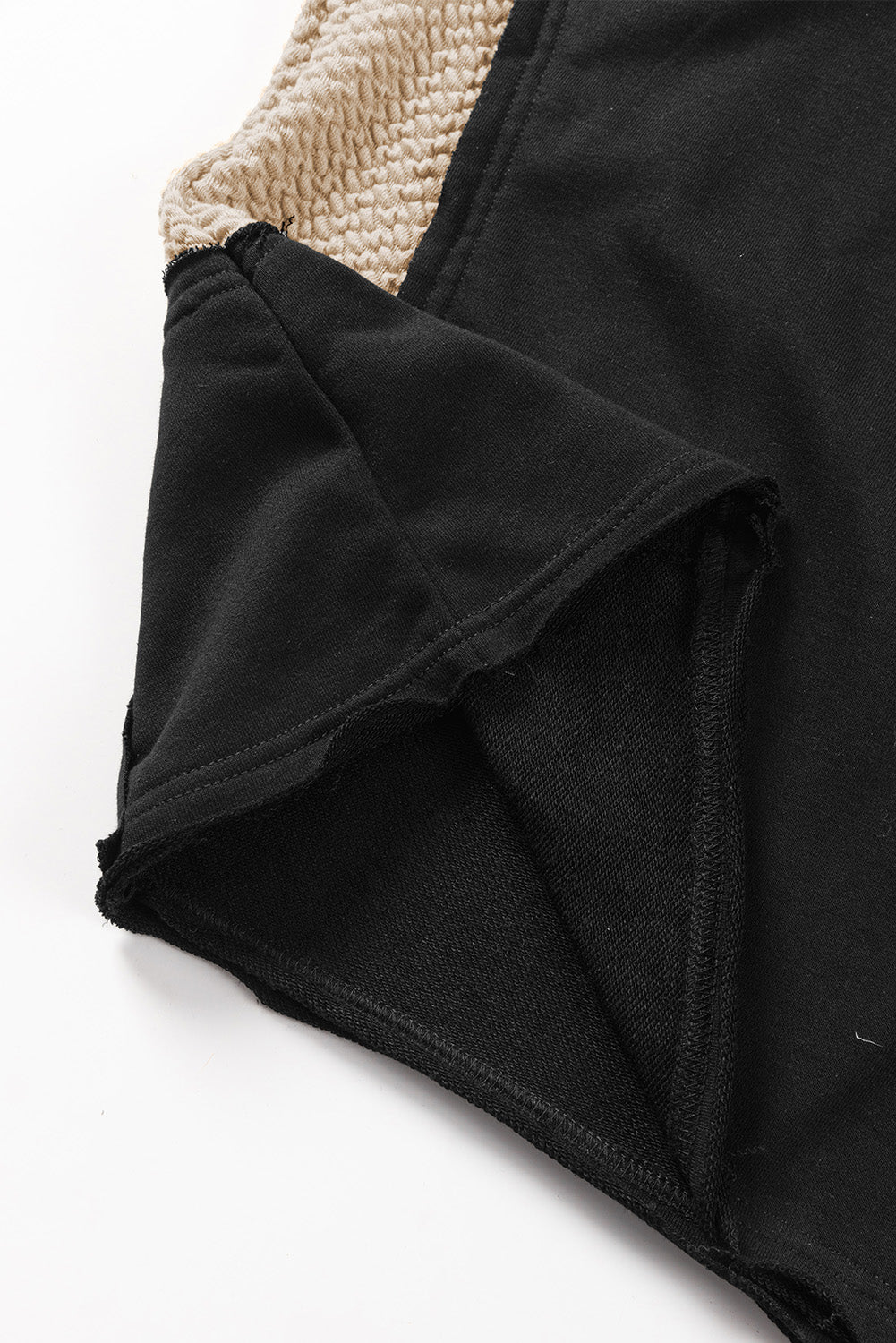 Parchment Contrast Sleeves Patchwork Colorblock Hoodie