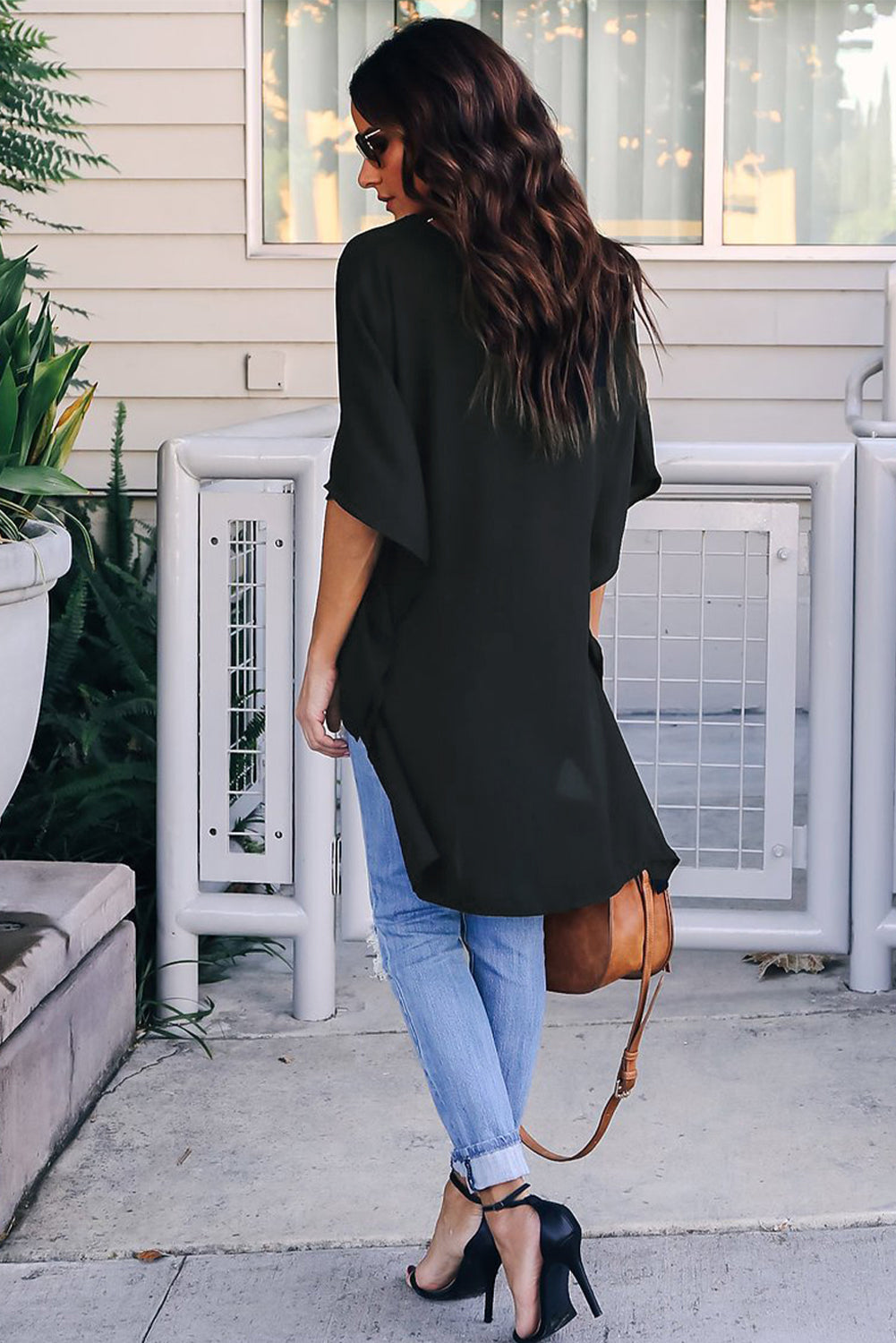 Blue Chic High Low Kimono Top