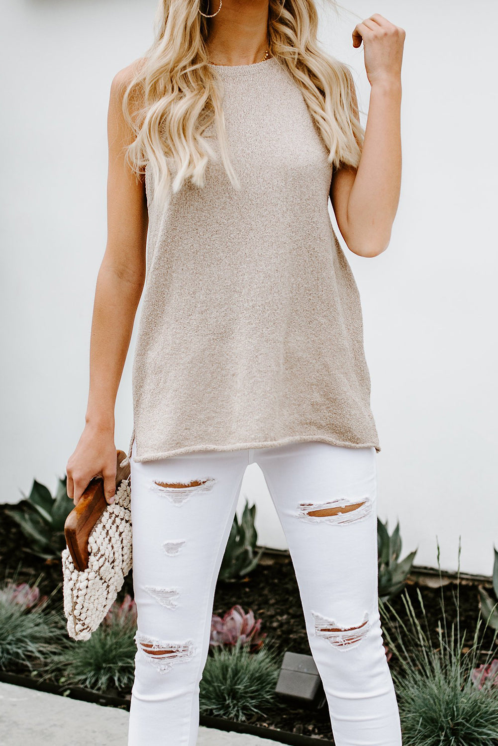 Gray Knit Tank Top