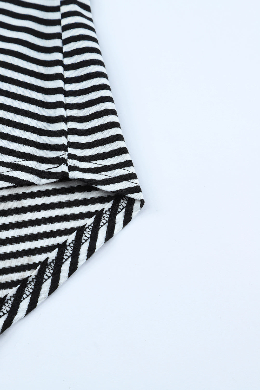 Black Pinstripe Patch Pocket Top