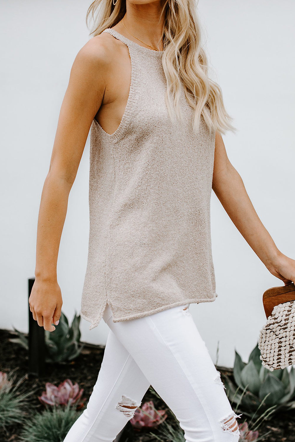 Gray Knit Tank Top