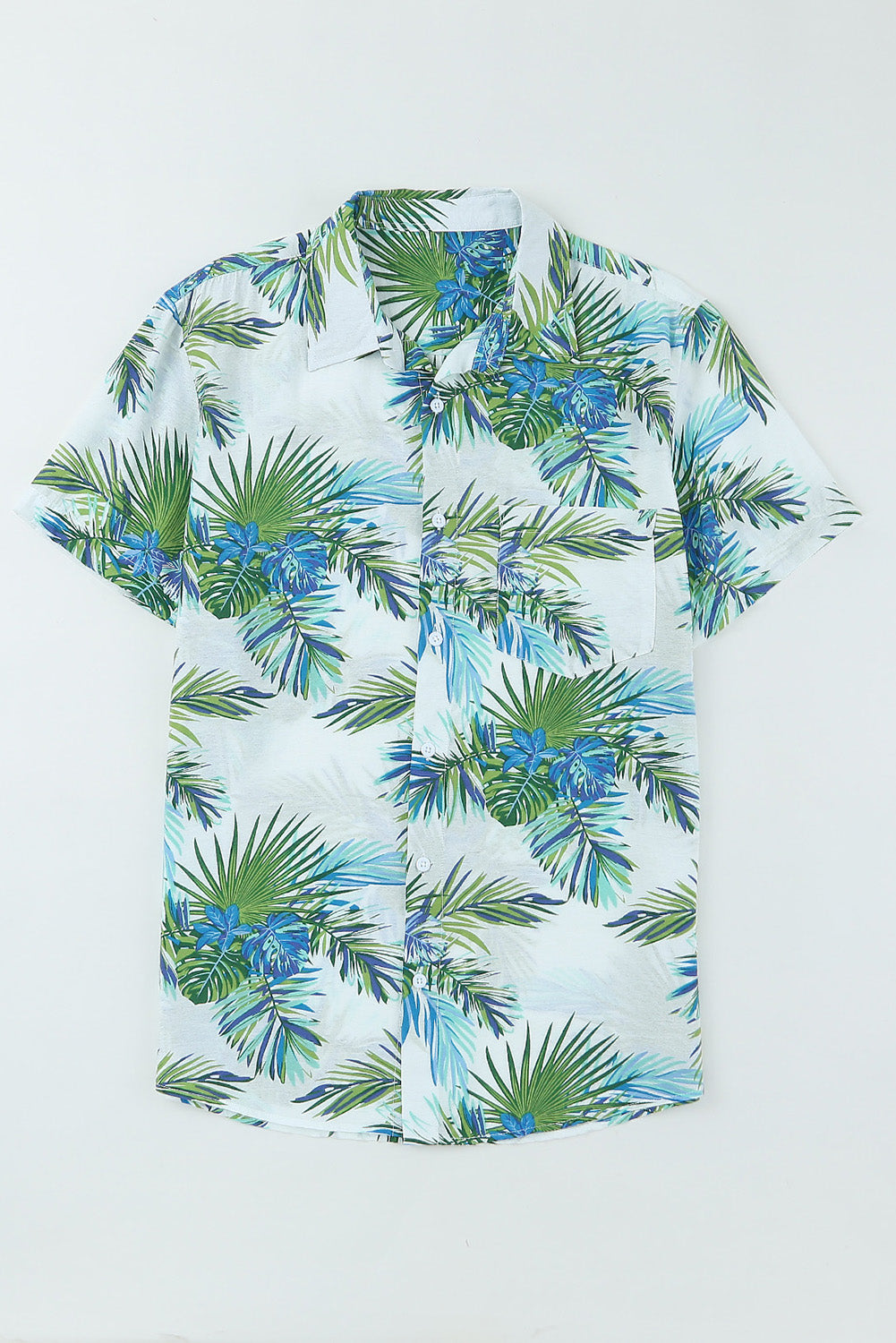 Green Men Short Sleeve Casual Hawaiian Shirt