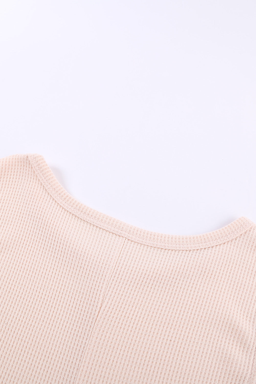 Apricot Crew Neck Waffle Tank Top