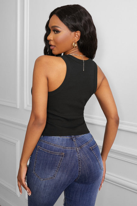 Black Fashion Bodycon Tight Ribbed Tank Top