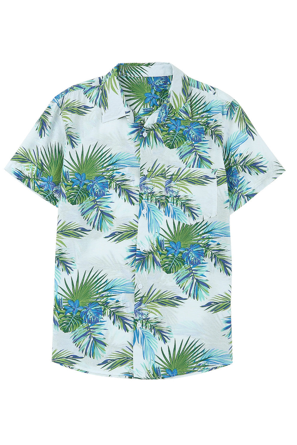 Green Men Short Sleeve Casual Hawaiian Shirt