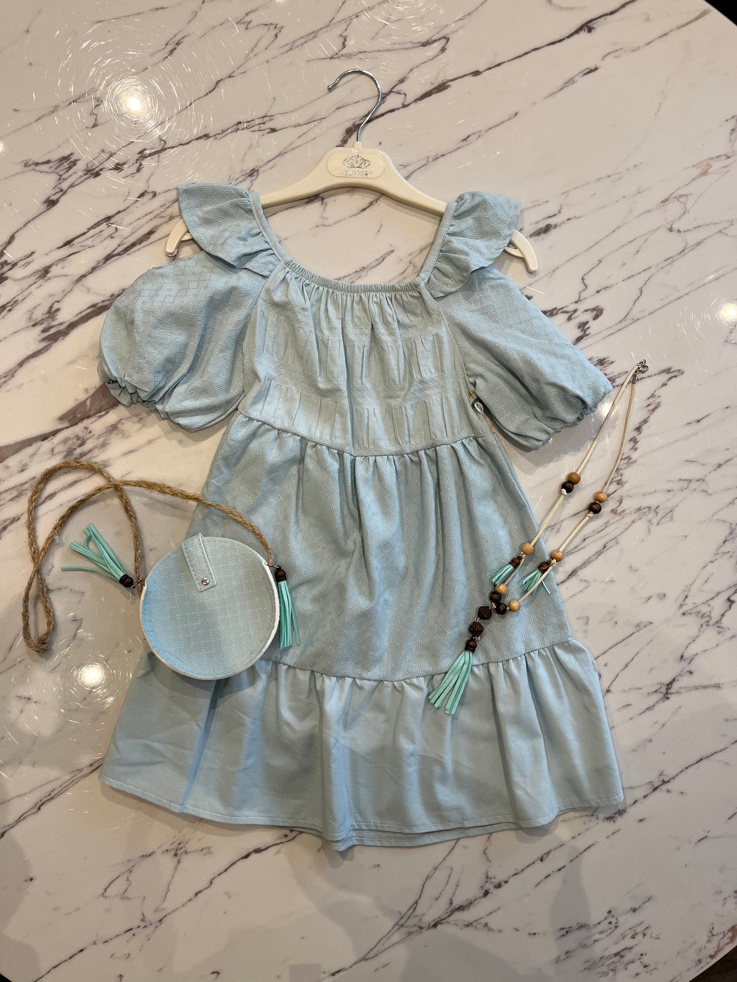 Blue dress and bag