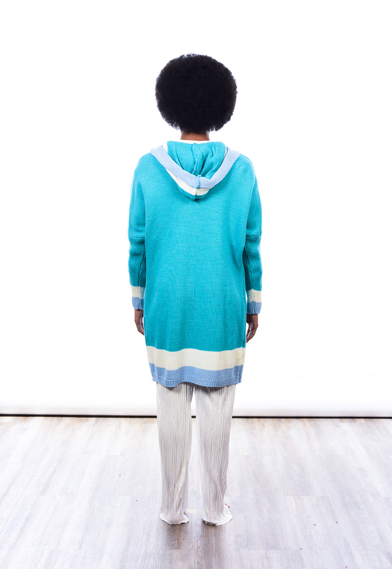 Long Blue and White cardigan