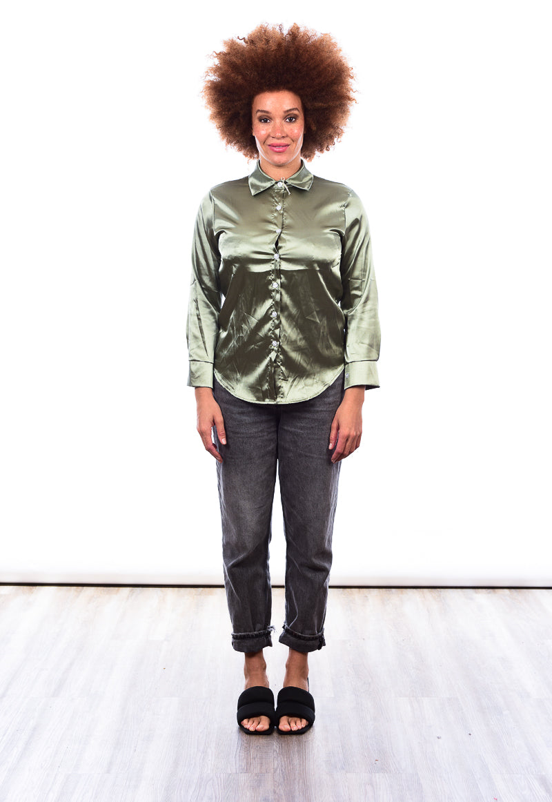 Green Silk shirt