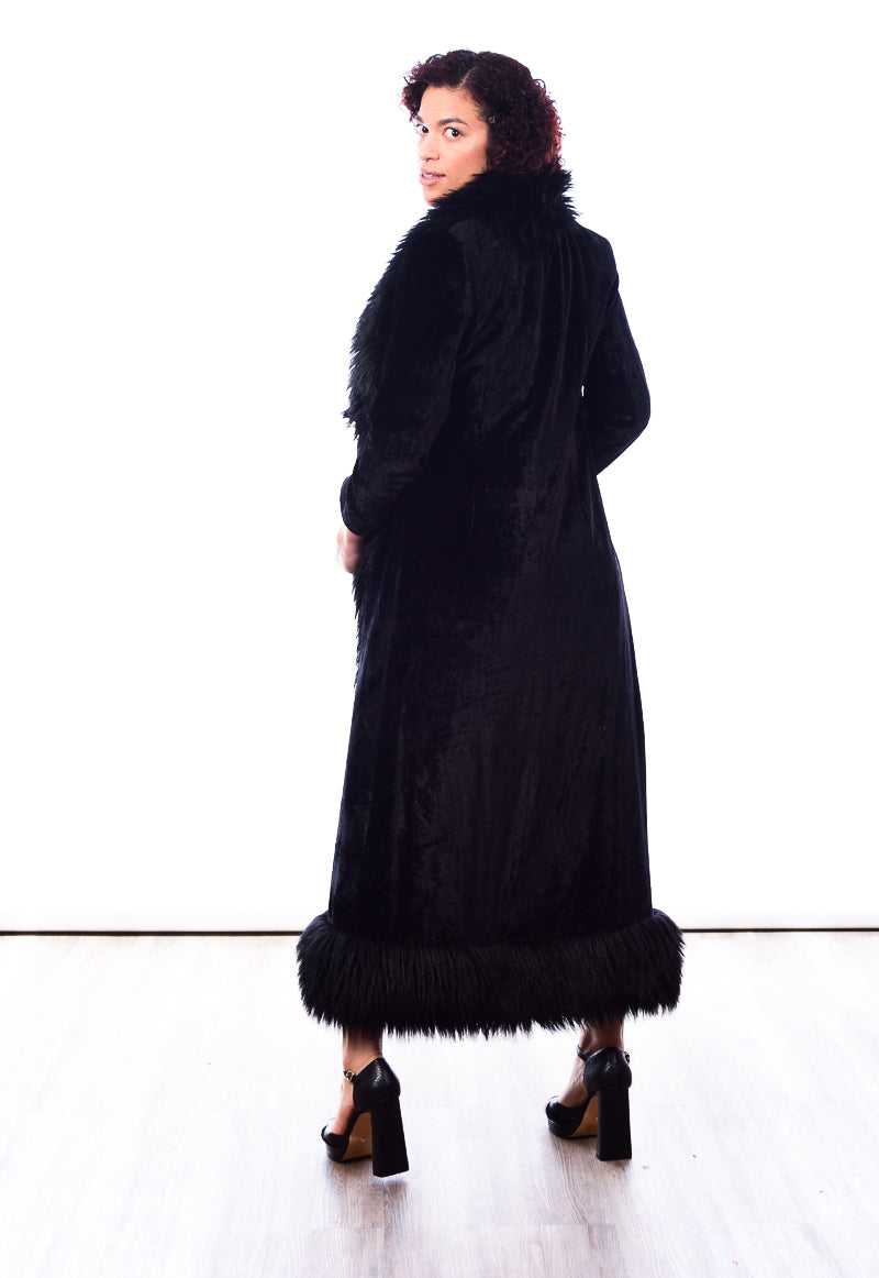 Long black feather jacket