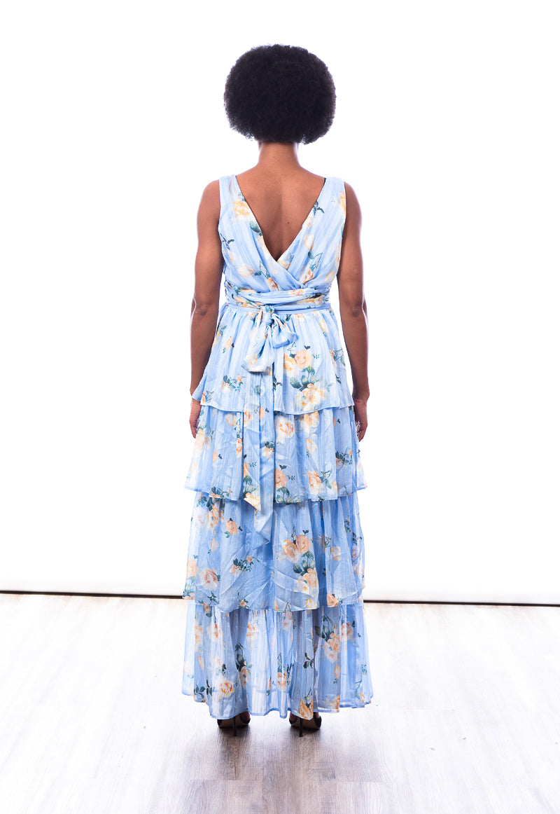 Blue floral summer dress