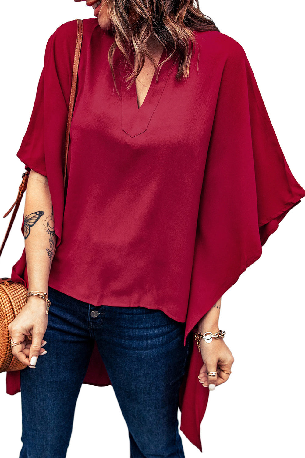 Blue Chic High Low Kimono Top