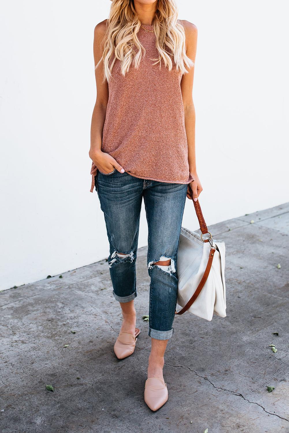 Gray Knit Tank Top