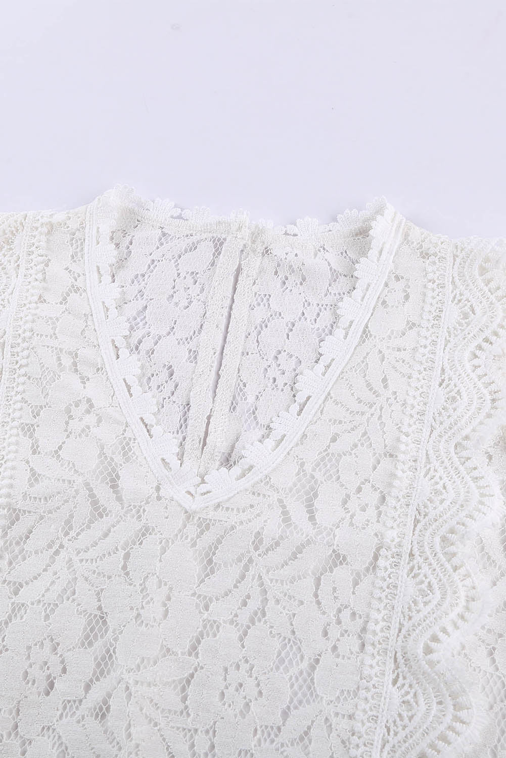 White Lace V Neck Tank Top