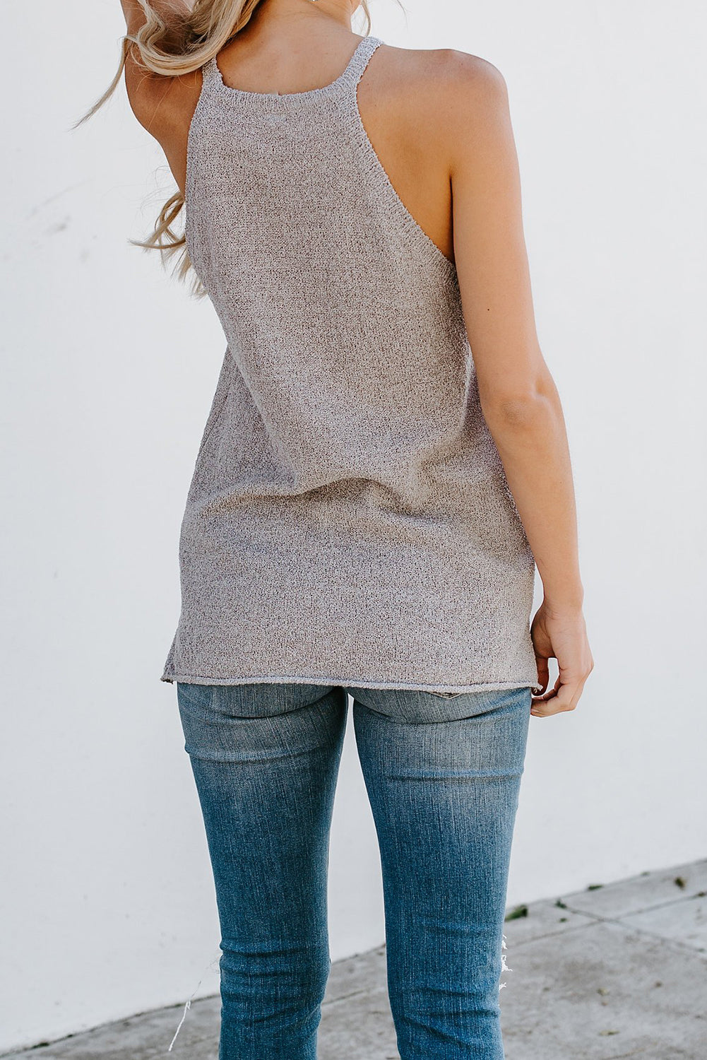 Gray Knit Tank Top